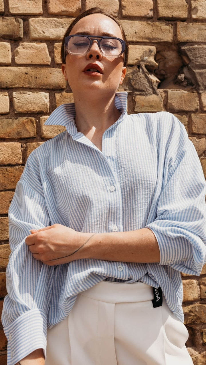 Riviera shirt Sky stripes - BeaA - Be At Home with Yourself - Top