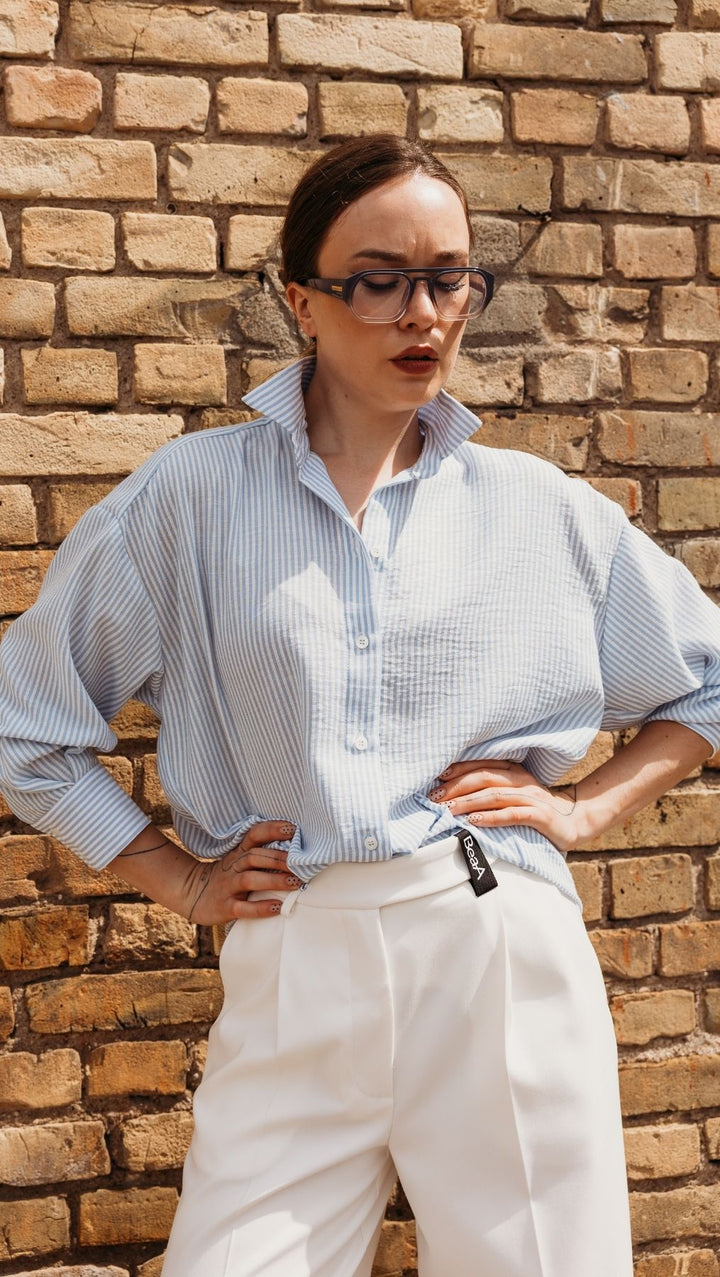 Riviera shirt Sky stripes - BeaA - Be At Home with Yourself - Top