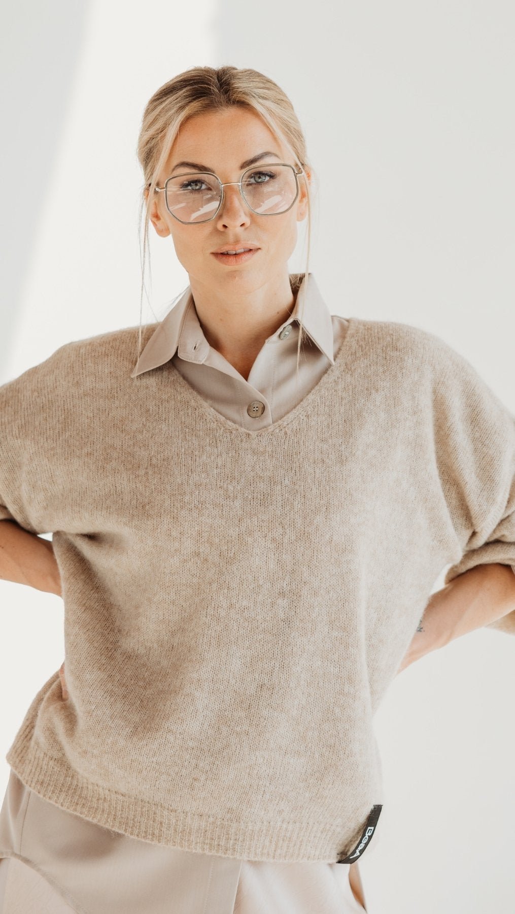 Shirt in Tan color - BeaA - Be At Home with Yourself - Top