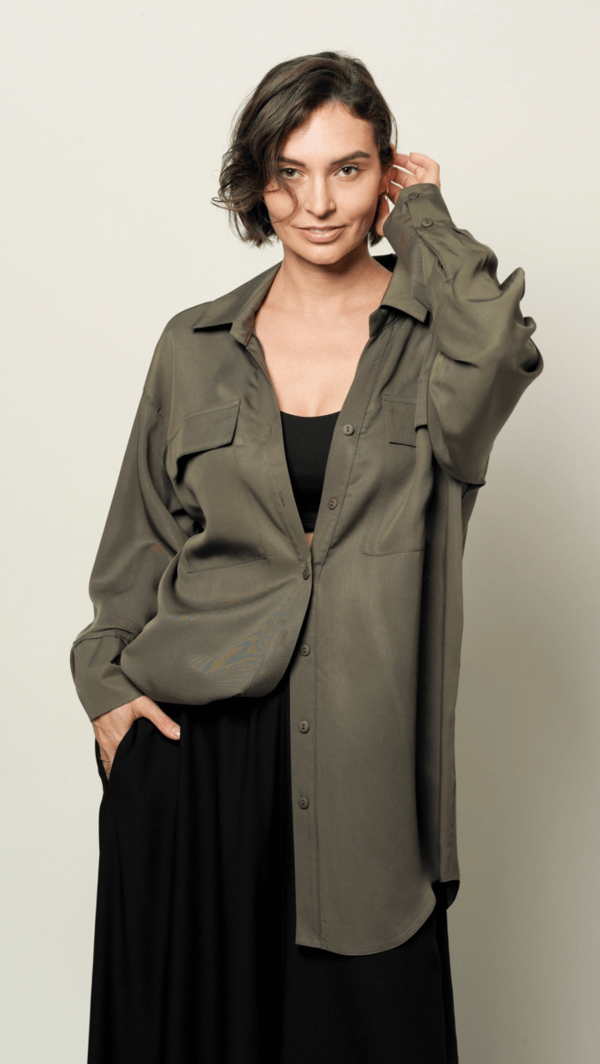 Khaki shirt BeaA - Be At Home with Yourself