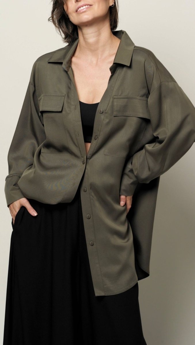 Shirt Khaki - BeaA - Be At Home with Yourself - Top