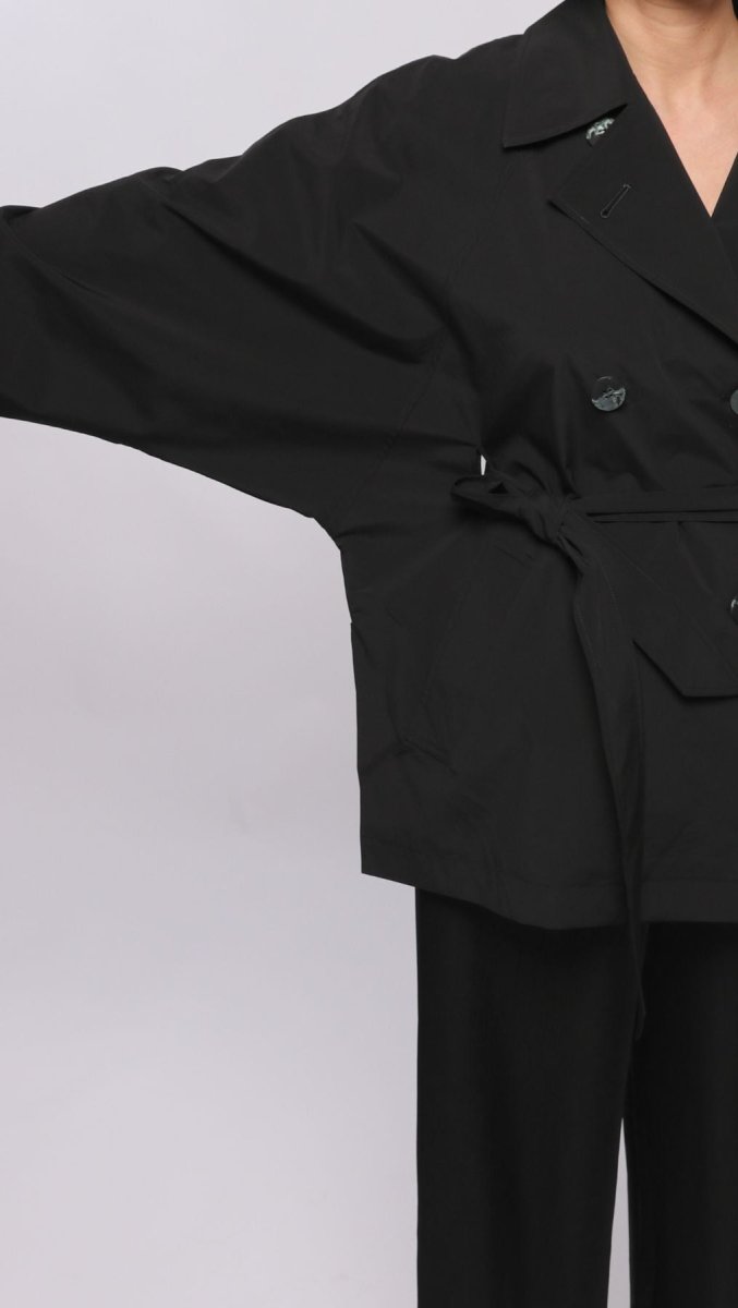 Short Water - Repellent Jacket with Belt - BeaA - Be At Home with Yourself - coat
