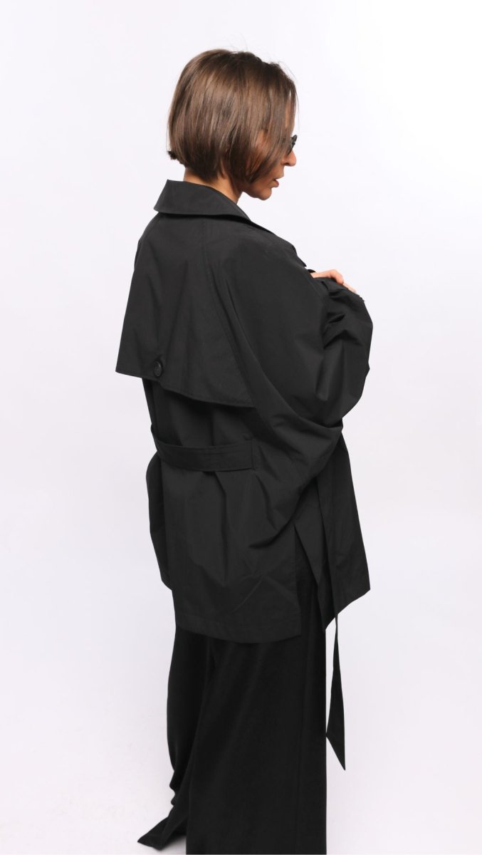 Short Water - Repellent Jacket with Belt - BeaA - Be At Home with Yourself - coat