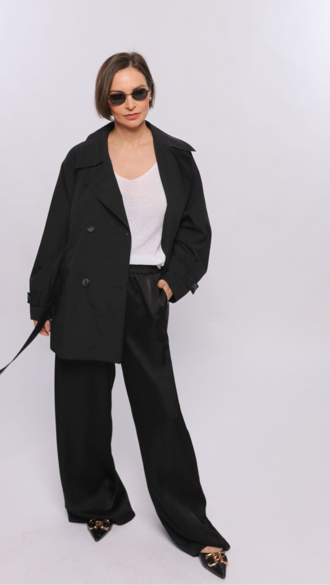 Short Water - Repellent Jacket with Belt - BeaA - Be At Home with Yourself - coat