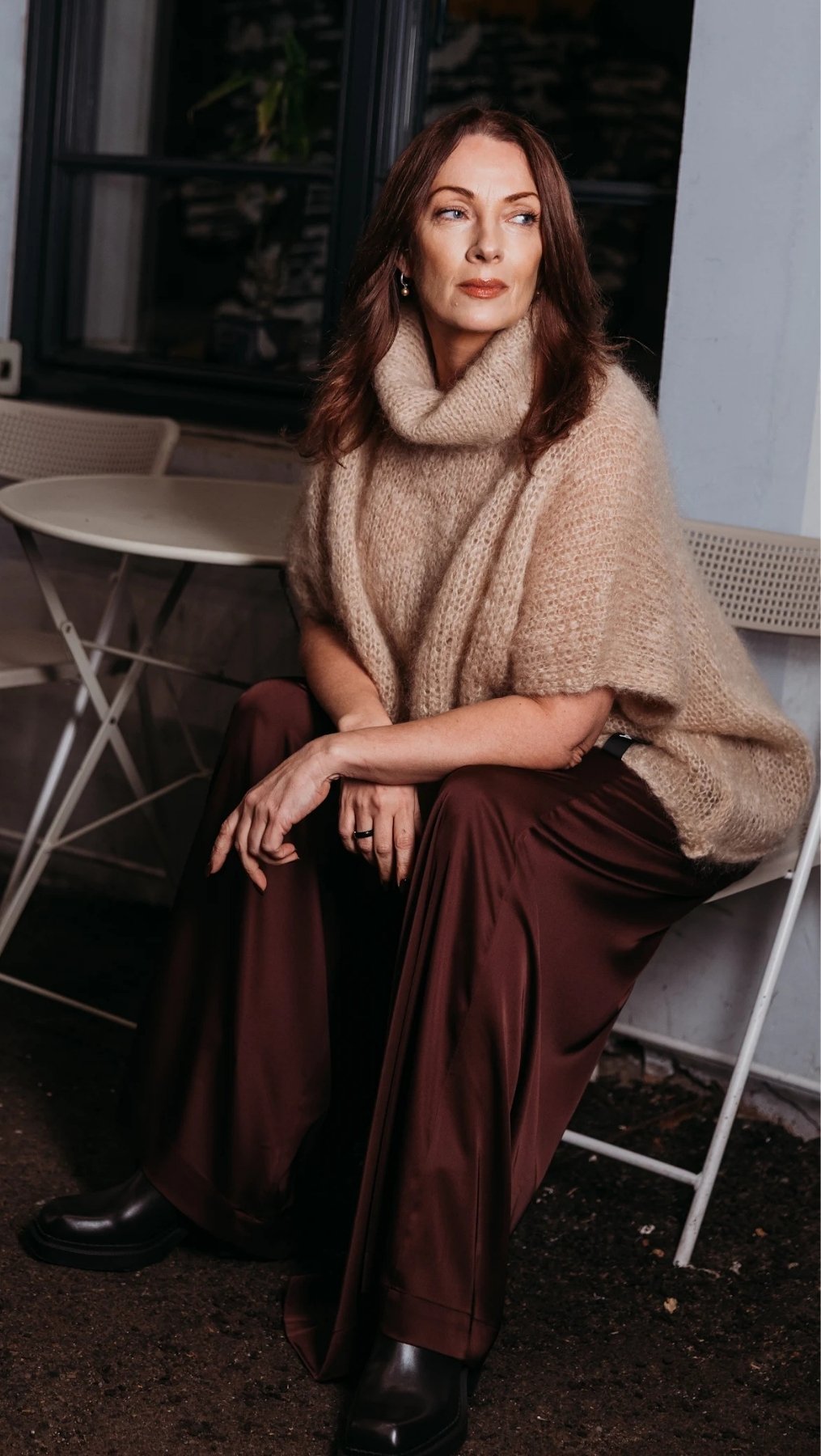 Silk Palazzo Trousers Dark brown - BeaA - Be At Home with Yourself - Trousers