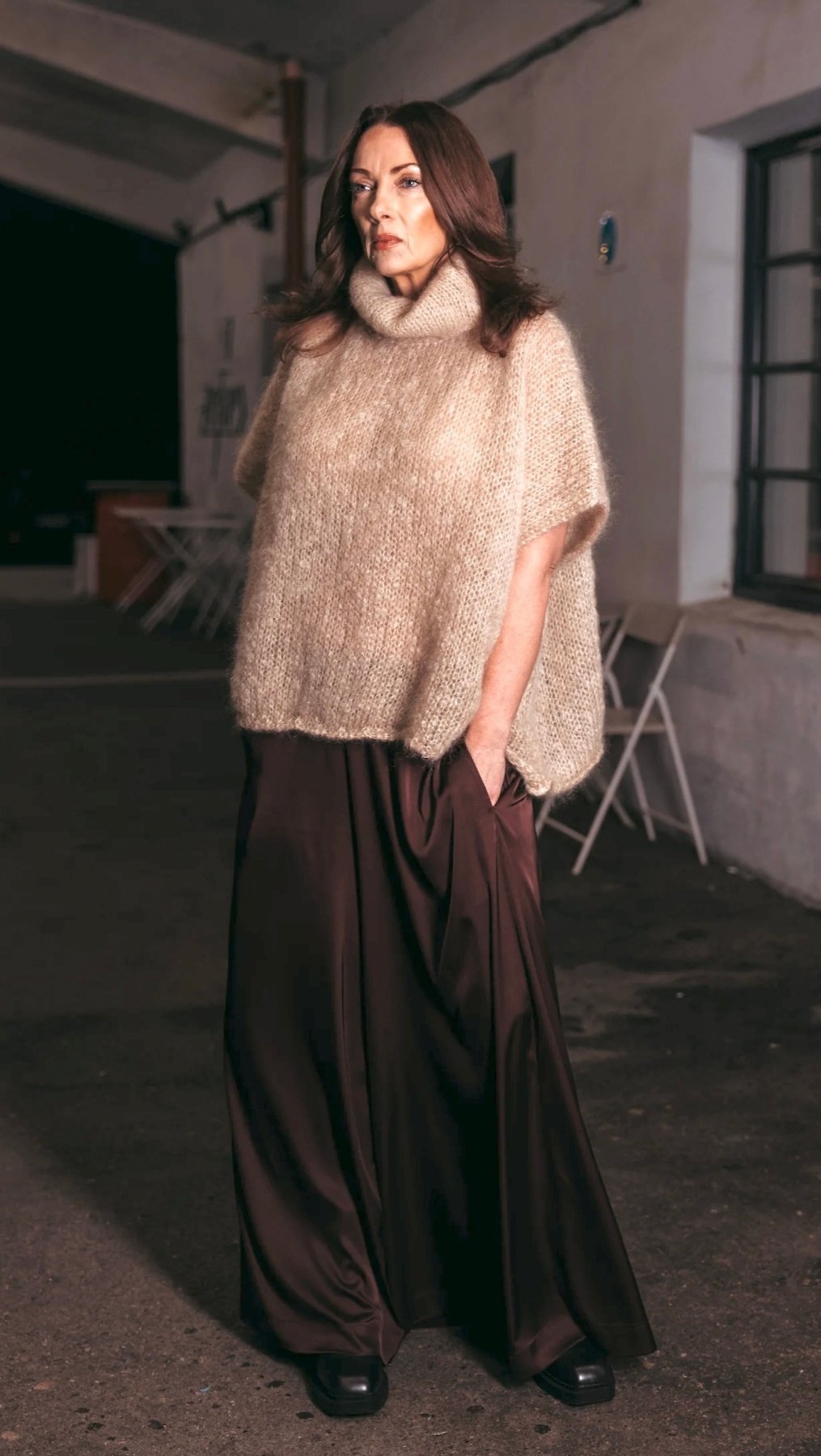 Silk Palazzo Trousers Dark brown - BeaA - Be At Home with Yourself - Trousers