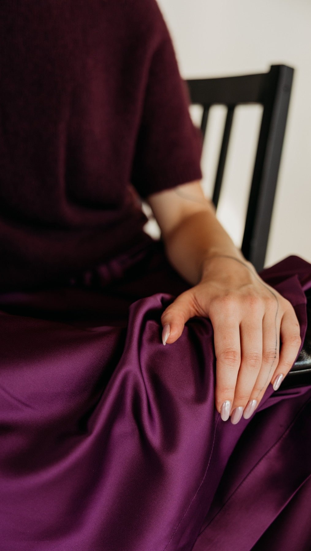 Silk Palazzo Trousers Plum Purple - BeaA - Be At Home with Yourself - Trousers