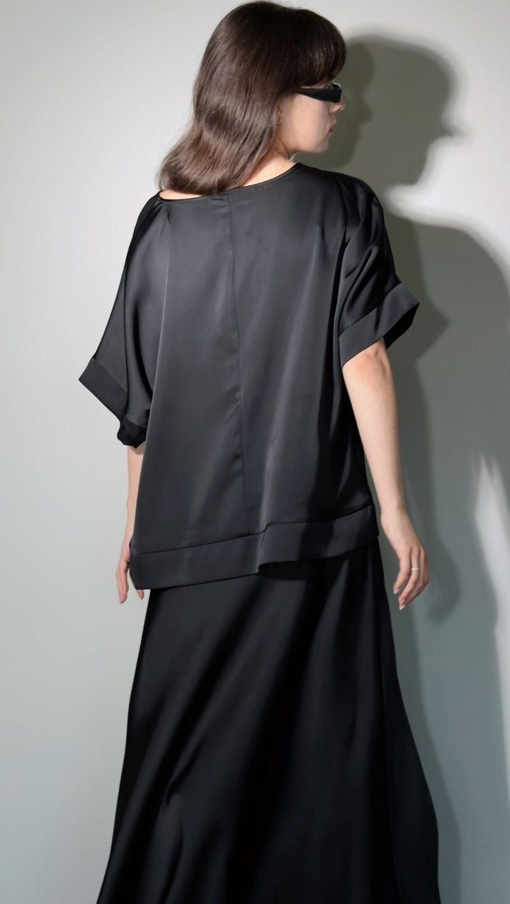 Silk Satin Top Black - BeaA - Be At Home with Yourself - Top