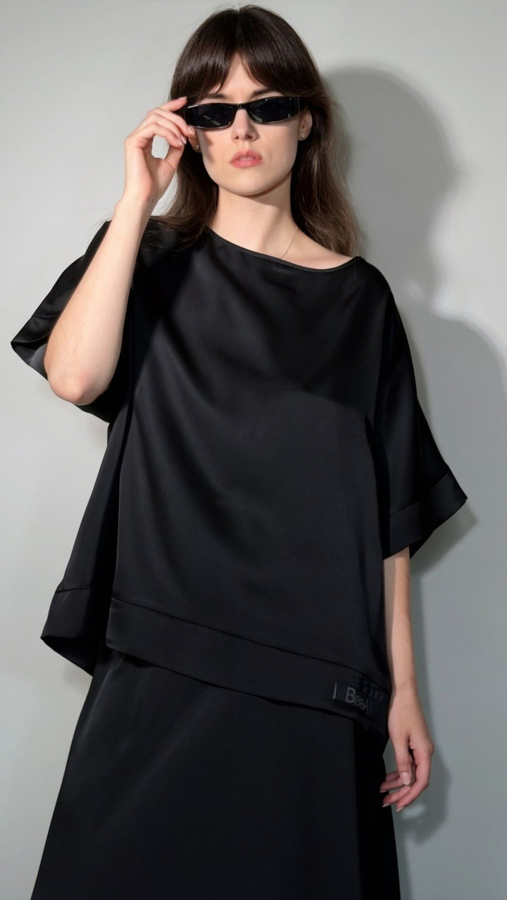 Silk Satin Top Black - BeaA - Be At Home with Yourself - Top