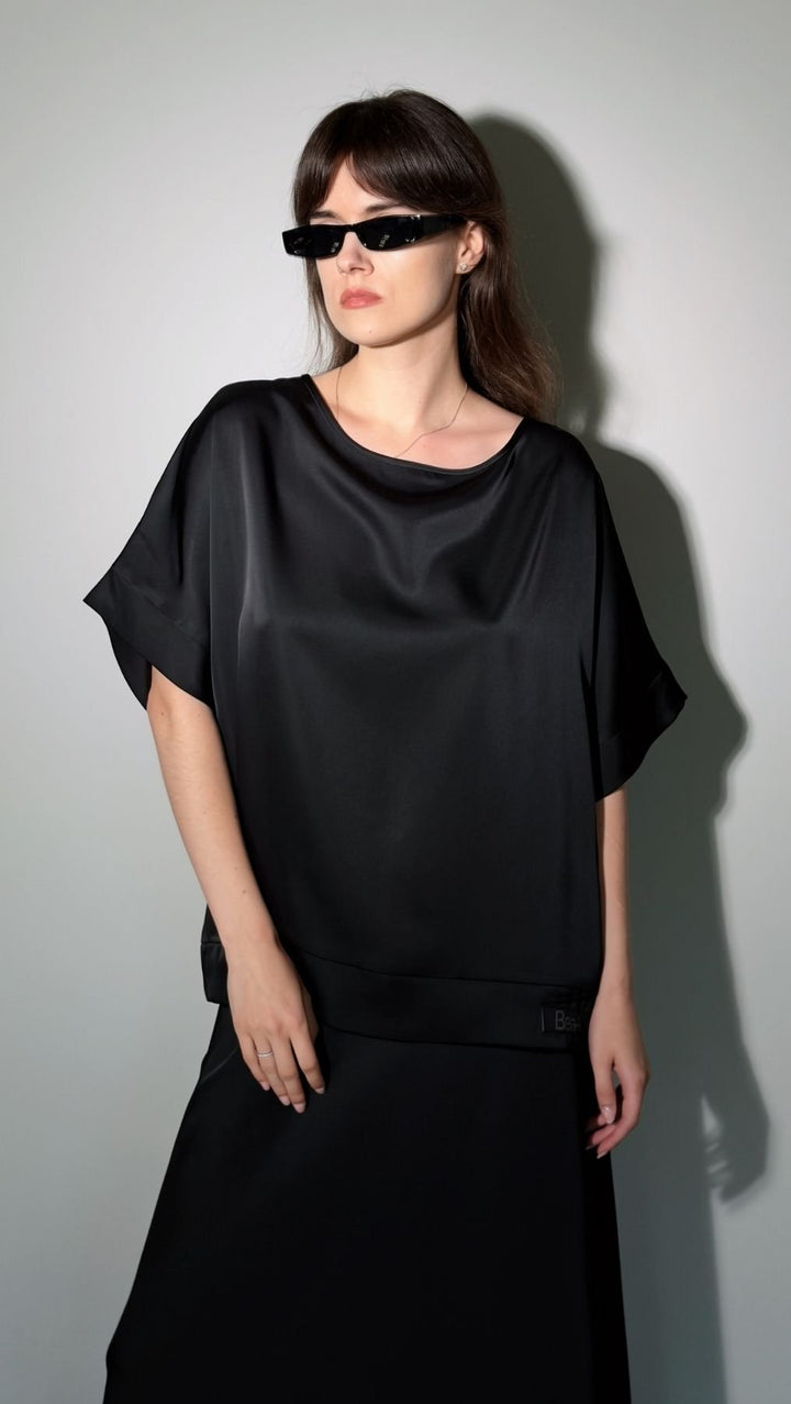 Silk Satin Top Black - BeaA - Be At Home with Yourself - Top