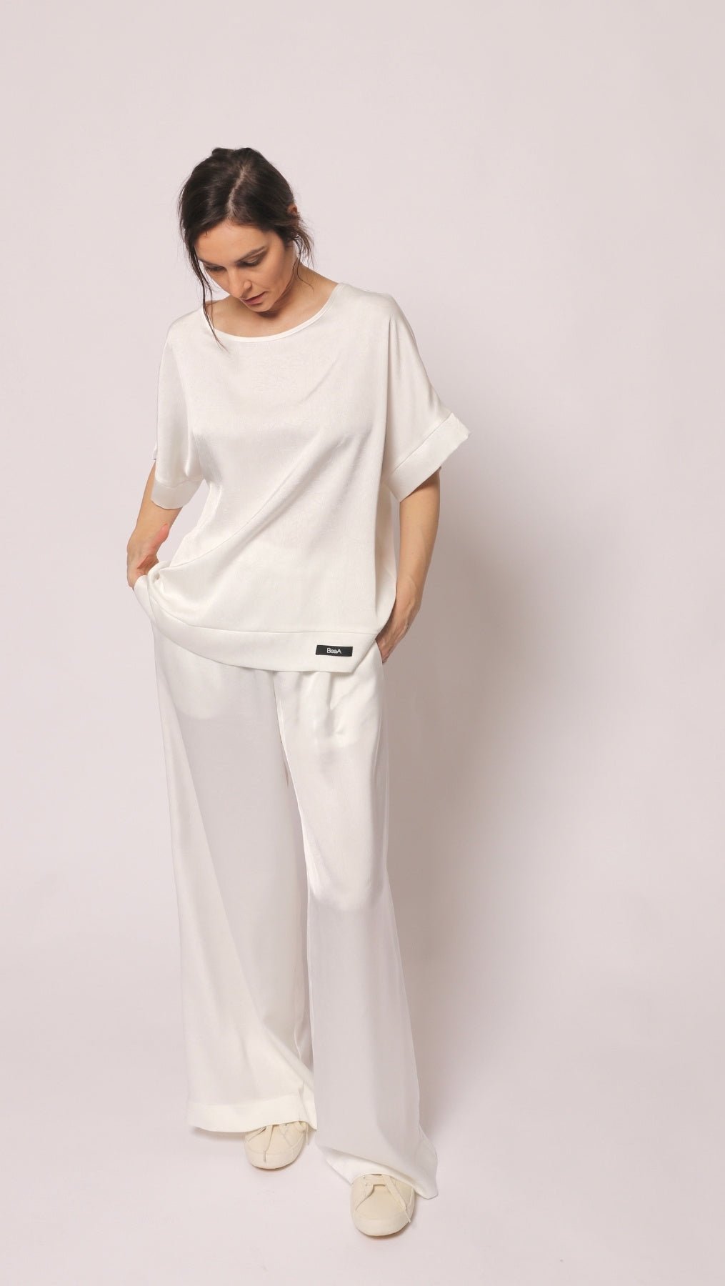 Silk Satin Top Cloud dancer - BeaA - Be At Home with Yourself - Top