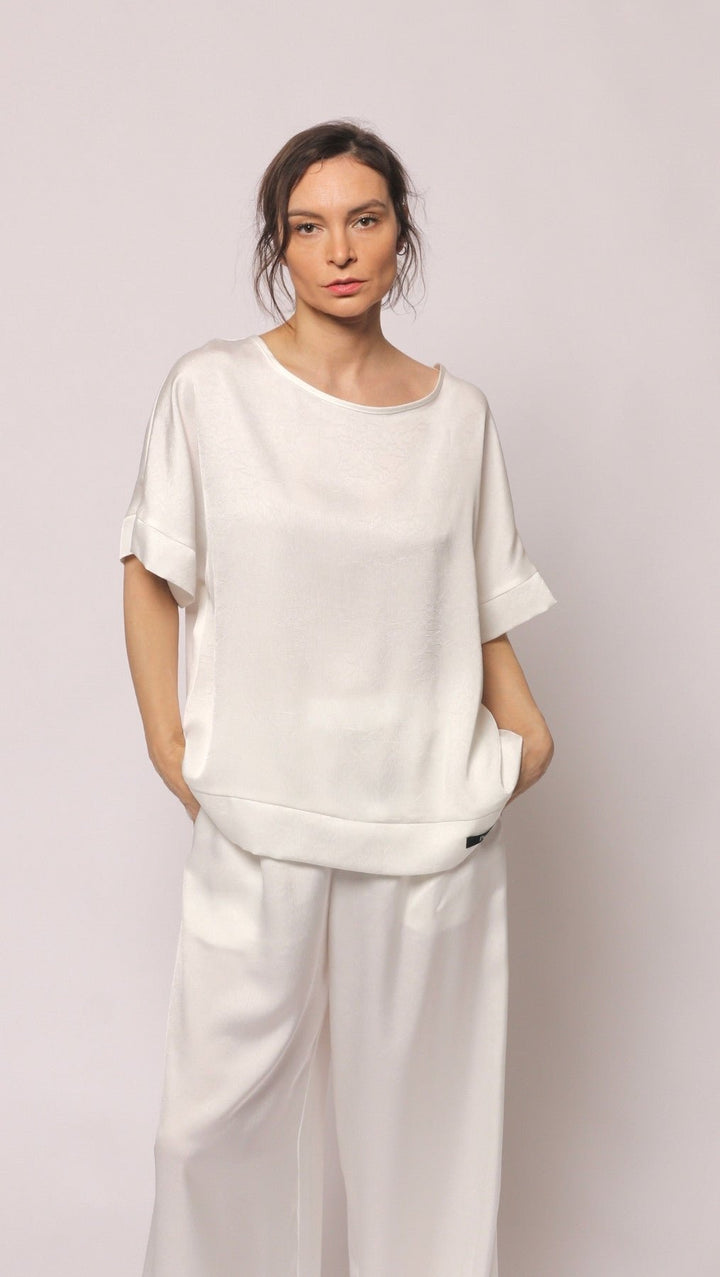 Silk Satin Top Cloud dancer - BeaA - Be At Home with Yourself - Top