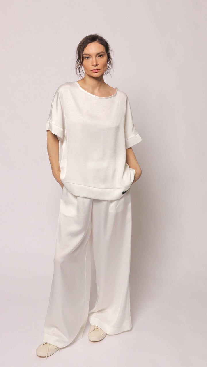 Silk Satin Top Cloud dancer - BeaA - Be At Home with Yourself - Top