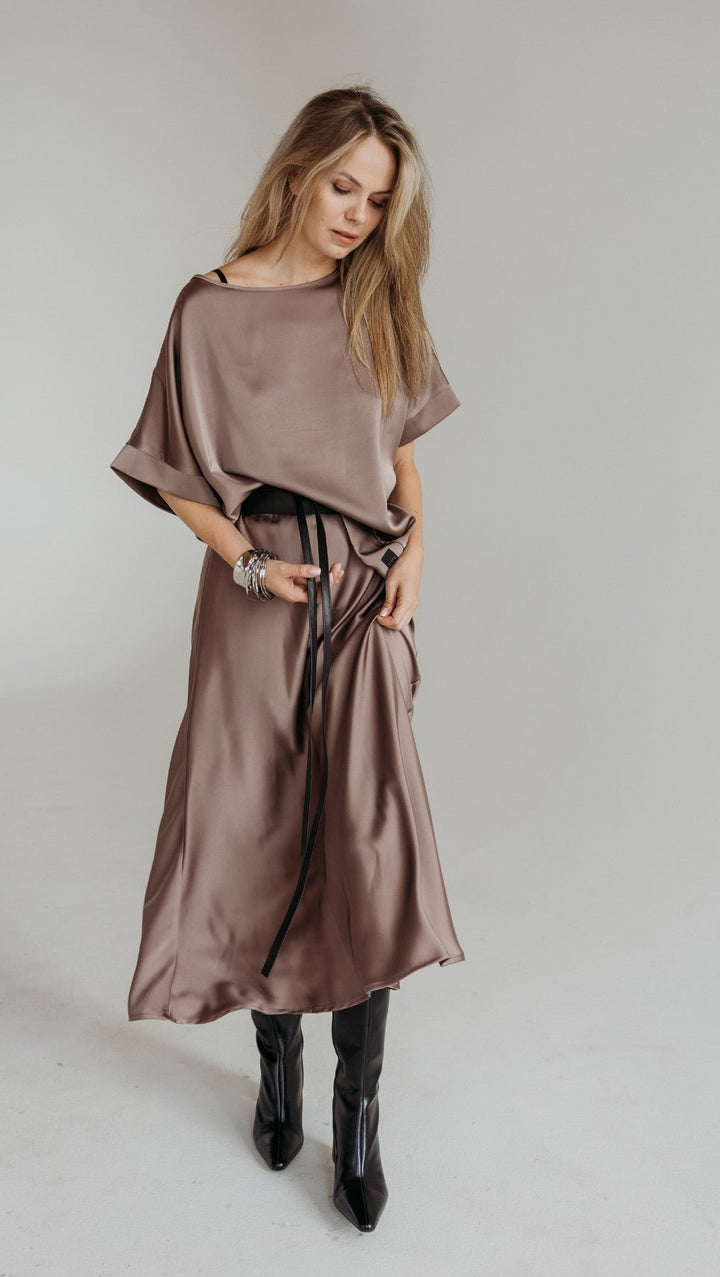 Silk Satin Top Rosewood - BeaA - Be At Home with Yourself - Top