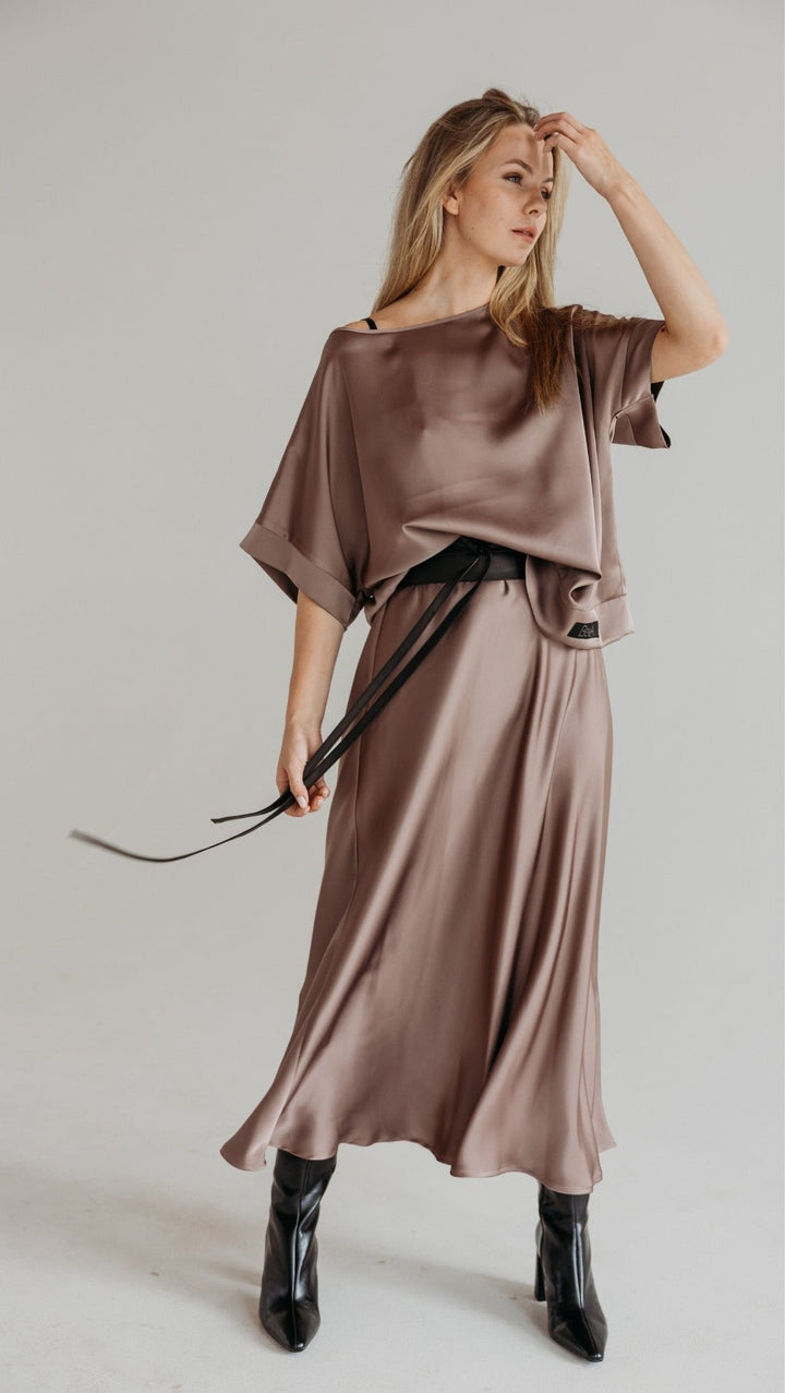 Silk Satin Top Rosewood - BeaA - Be At Home with Yourself - Top
