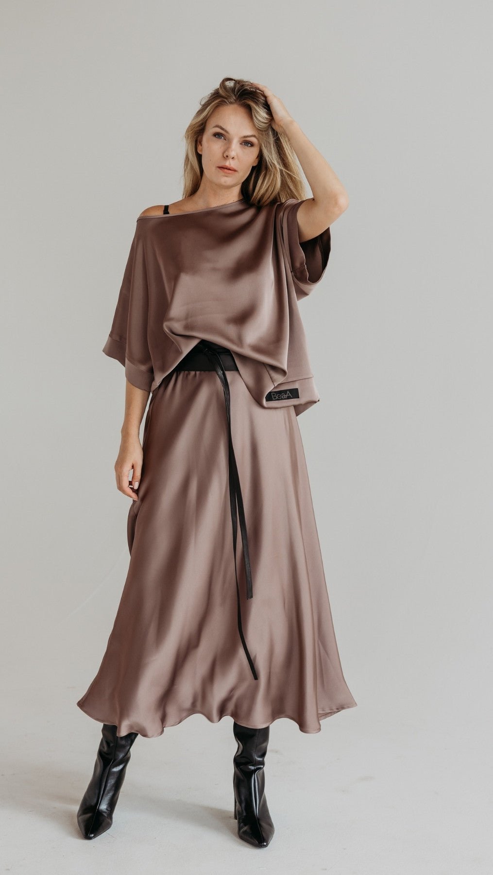 Silk Satin Top Rosewood - BeaA - Be At Home with Yourself - Top