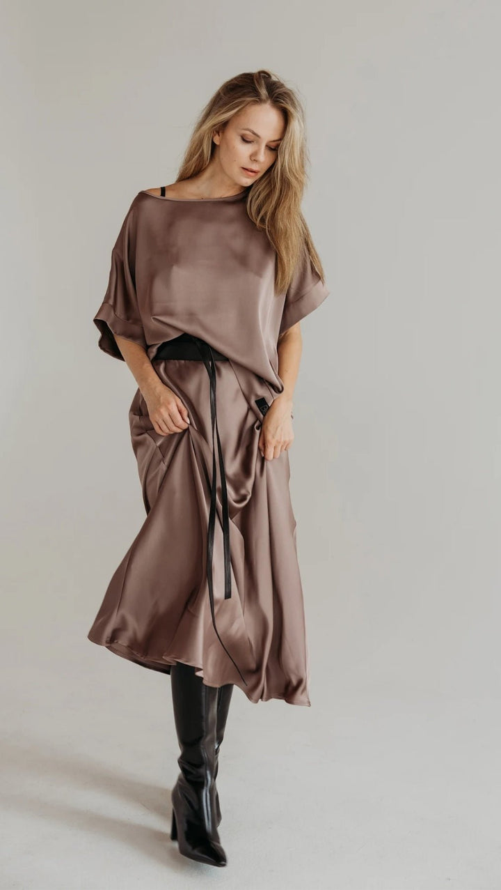 Silk Satin Top Rosewood - BeaA - Be At Home with Yourself - Top