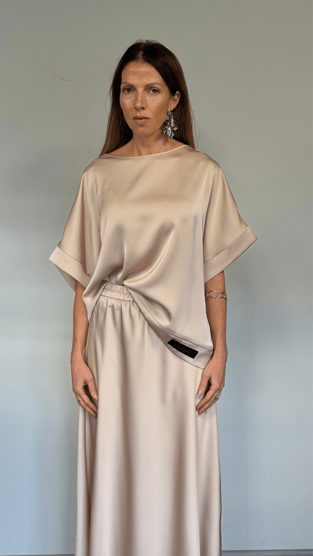 Silk Satin Top Seashell - BeaA - Be At Home with Yourself - Top
