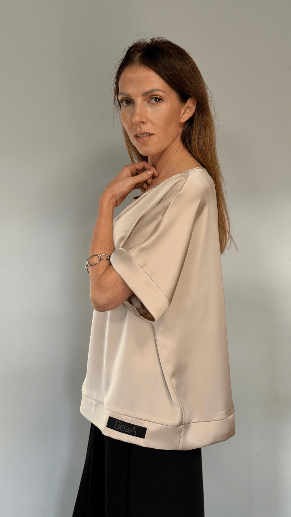 Silk Satin Top Seashell - BeaA - Be At Home with Yourself - Top