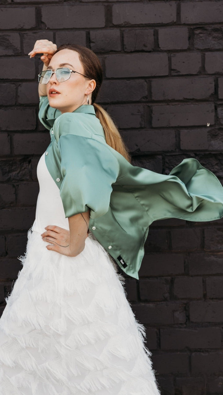 Silk Shirt Basil - BeaA - Be At Home with Yourself - Top