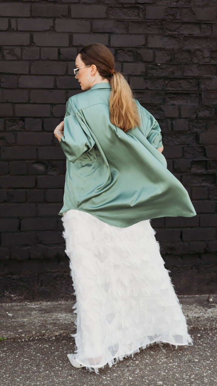 Silk Shirt Basil - BeaA - Be At Home with Yourself - Top