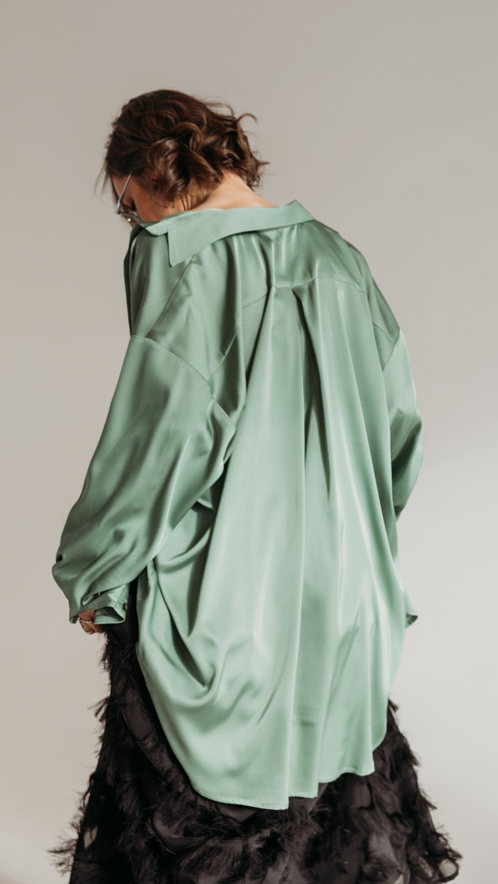 Silk Shirt Basil - BeaA - Be At Home with Yourself - Top