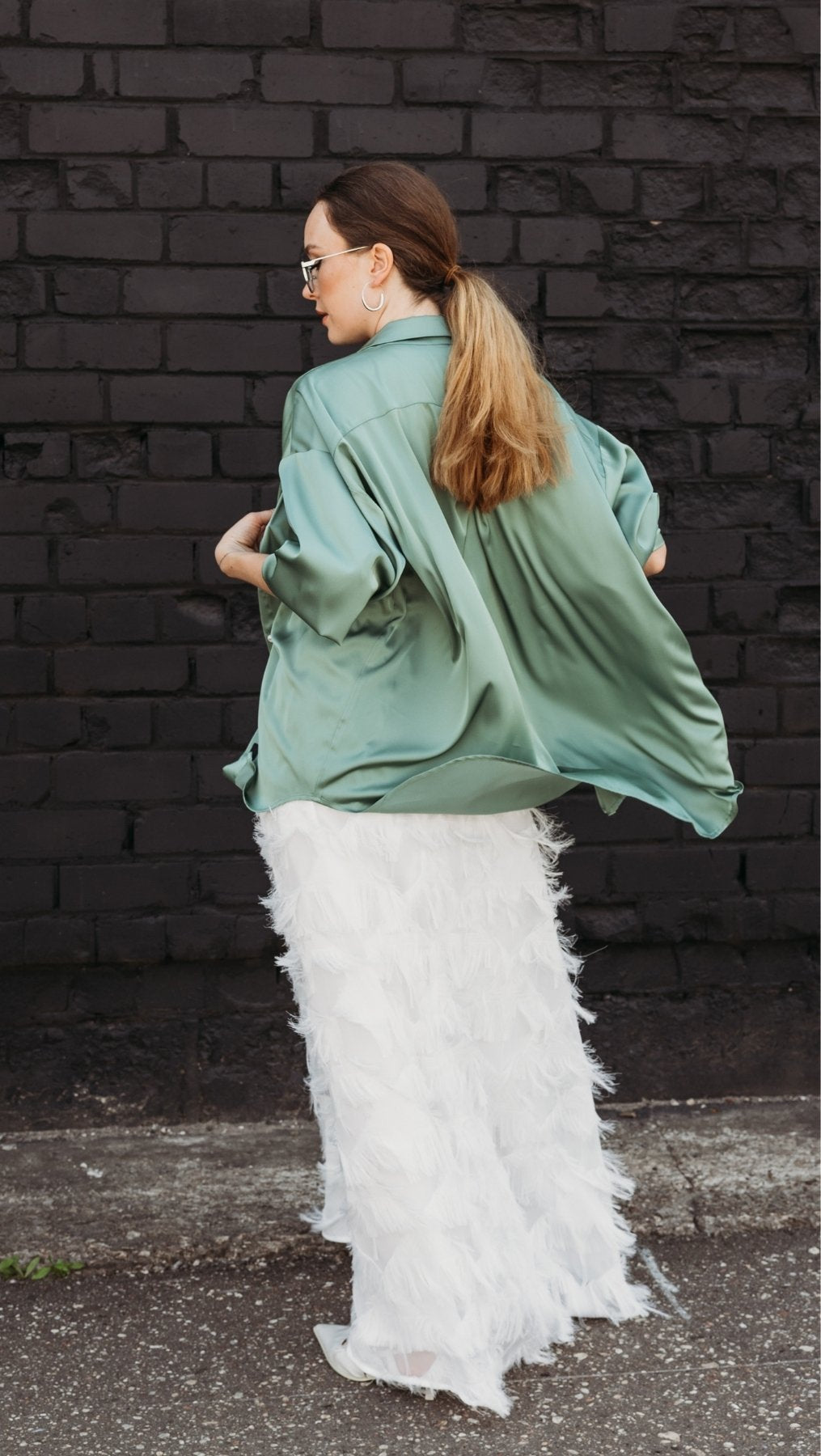 Silk Shirt Basil - BeaA - Be At Home with Yourself - Top