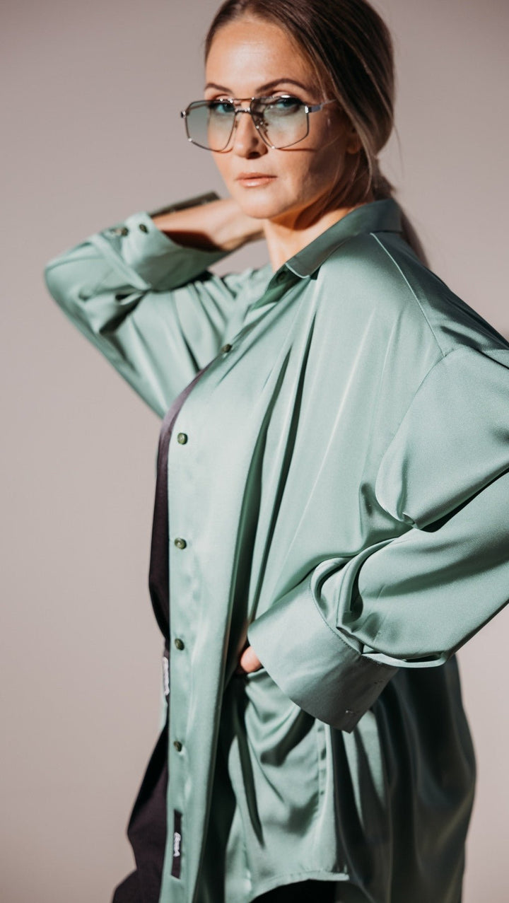 Silk Shirt Basil - BeaA - Be At Home with Yourself - Top