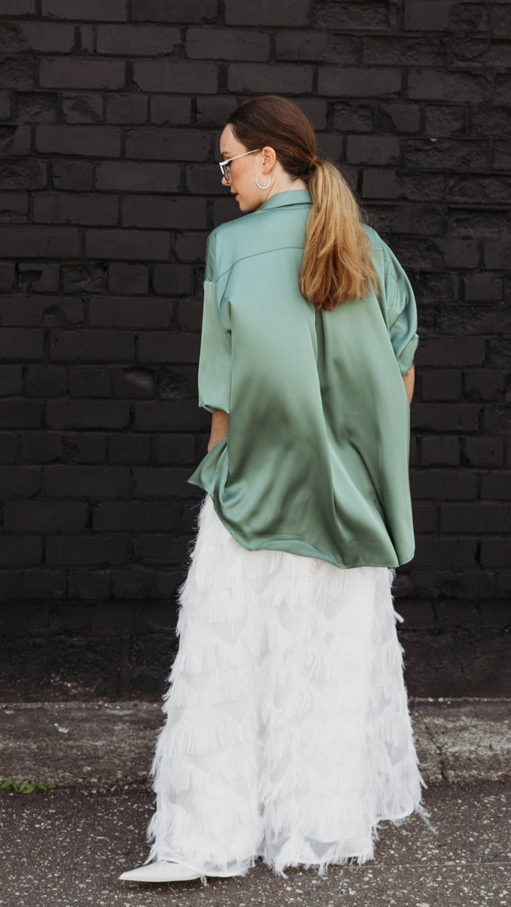 Silk Shirt Basil - BeaA - Be At Home with Yourself - Top