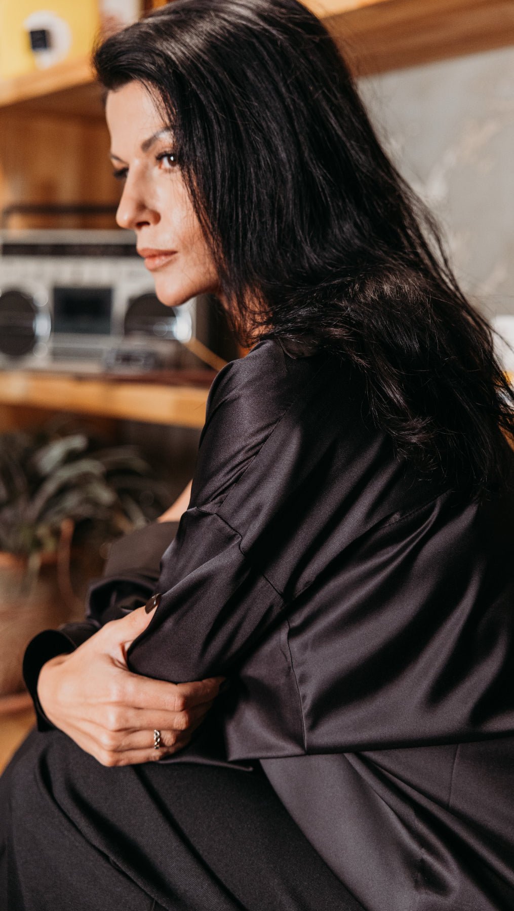 Silk Shirt Black - BeaA - Be At Home with Yourself - Top