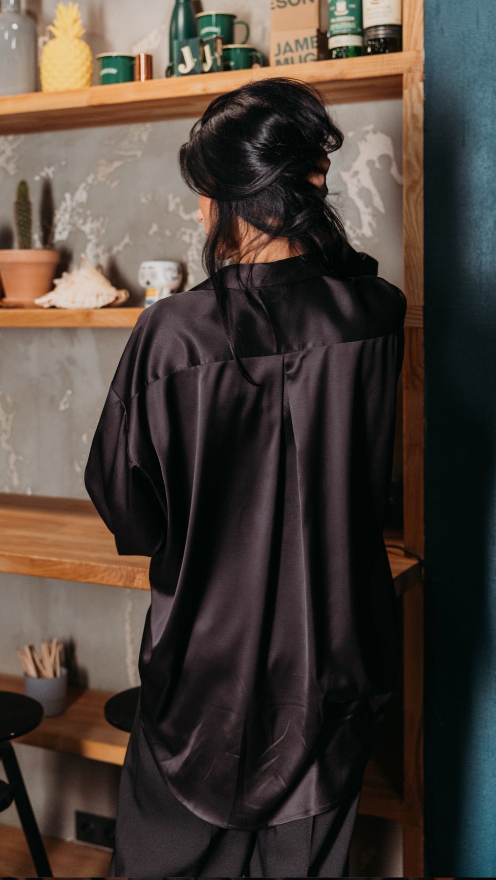 Silk Shirt Black - BeaA - Be At Home with Yourself - Top