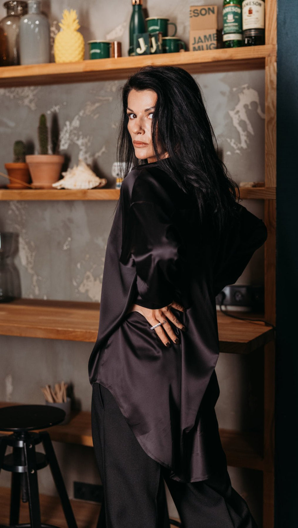 Silk Shirt Black - BeaA - Be At Home with Yourself - Top