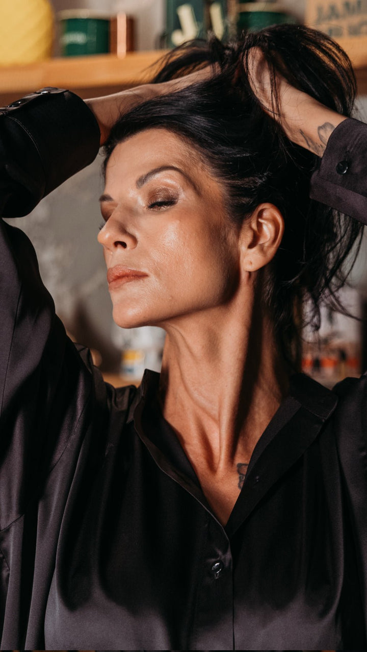 Silk Shirt Black - BeaA - Be At Home with Yourself - Top