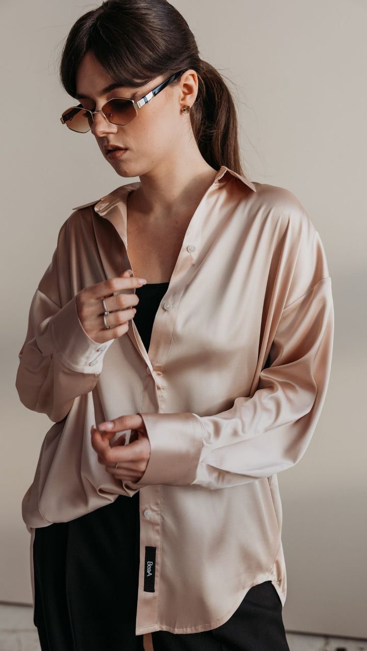 Silk Shirt Champagne - BeaA - Be At Home with Yourself - Top