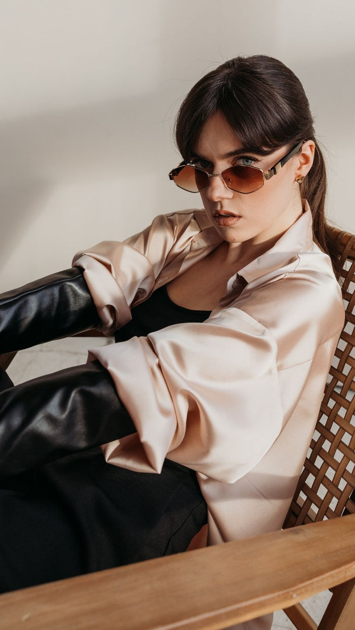 Silk Shirt Champagne - BeaA - Be At Home with Yourself - Top