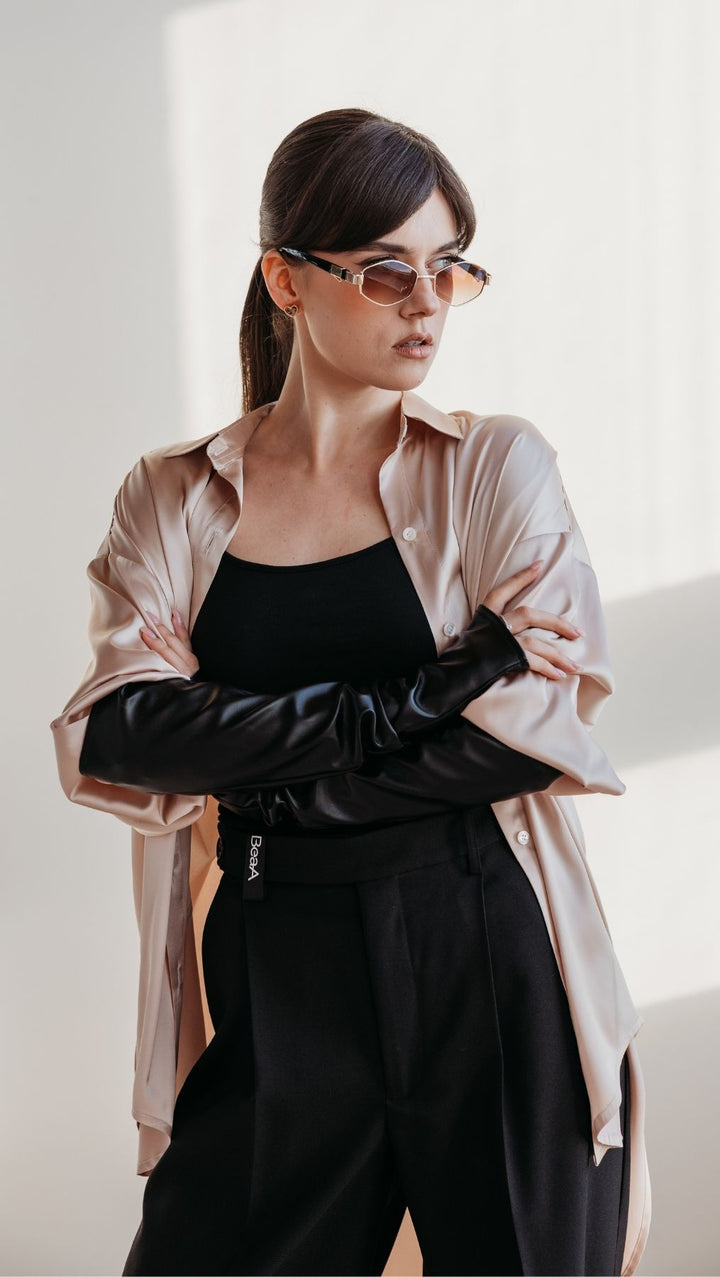 Silk Shirt Champagne - BeaA - Be At Home with Yourself - Top