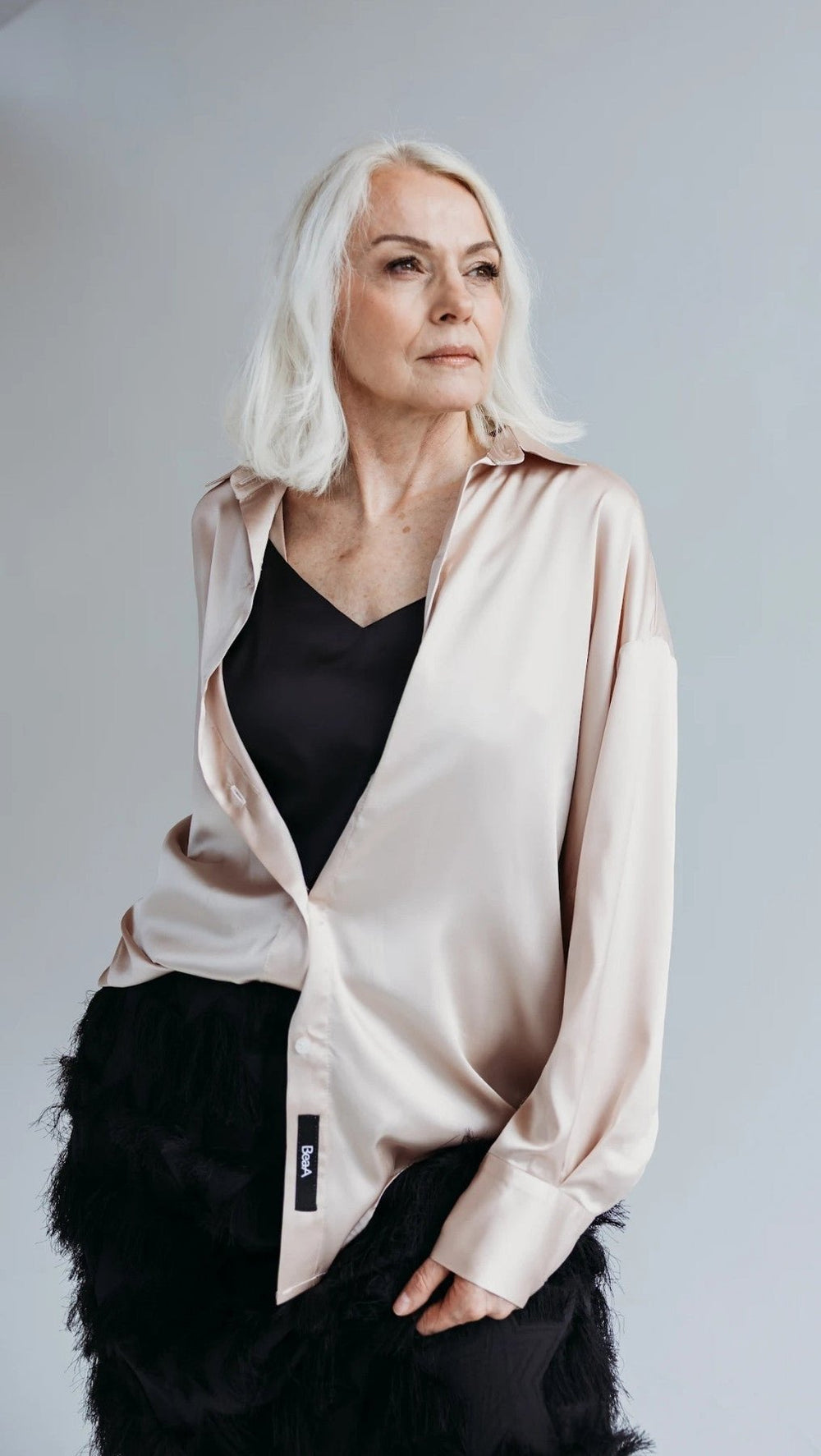 Silk Shirt Champagne - BeaA - Be At Home with Yourself - Top