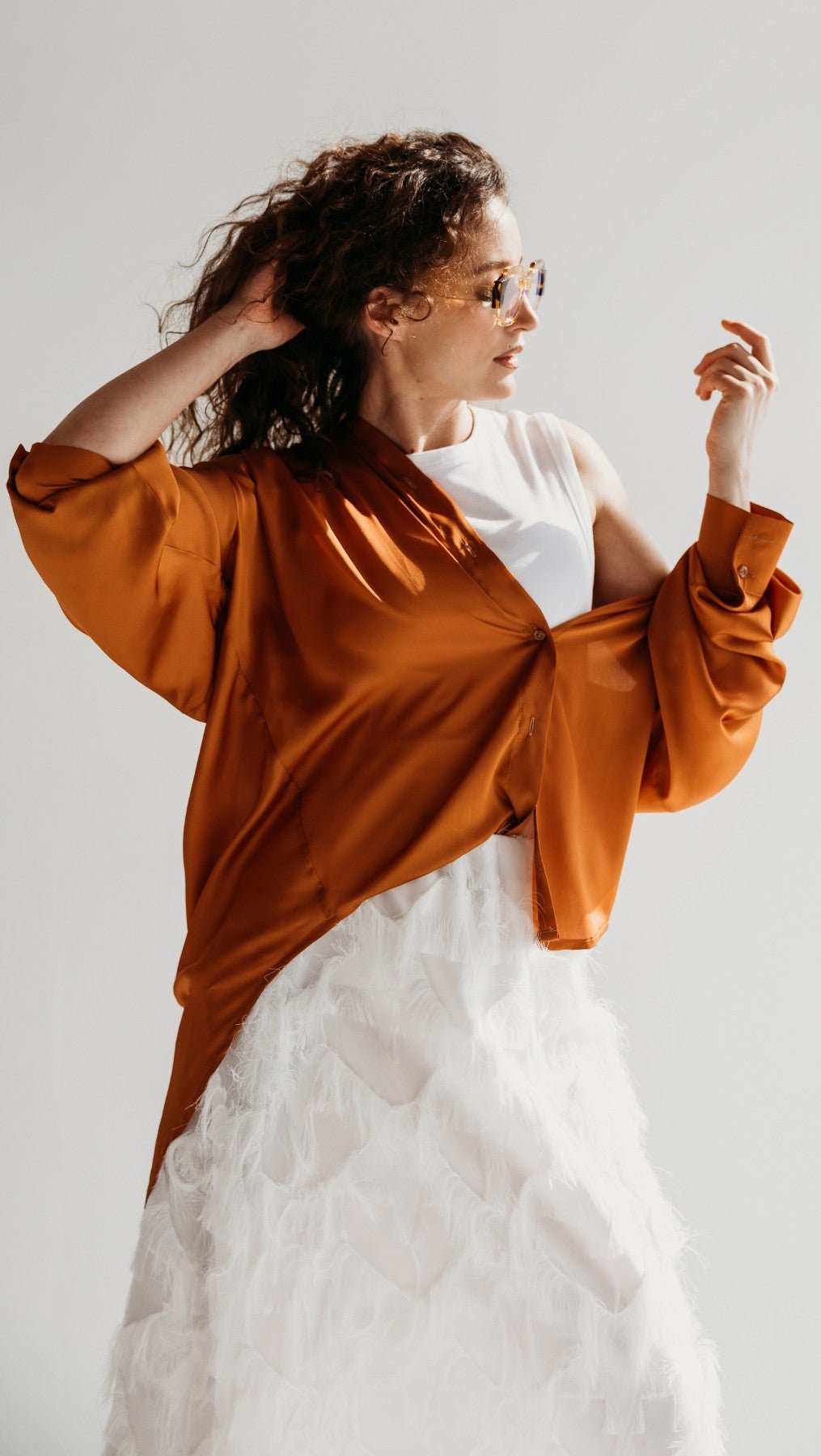 Silk Shirt Hot Lava - BeaA - Be At Home with Yourself - Top