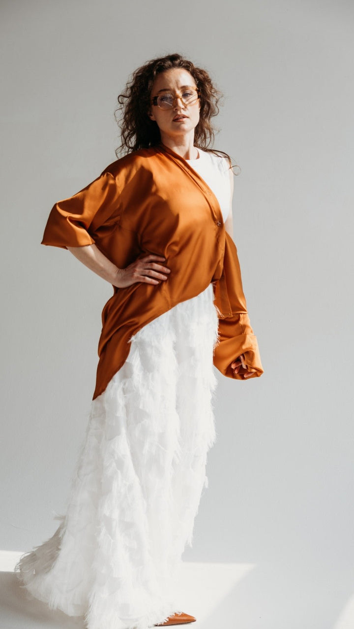 Silk Shirt Hot Lava - BeaA - Be At Home with Yourself - Top