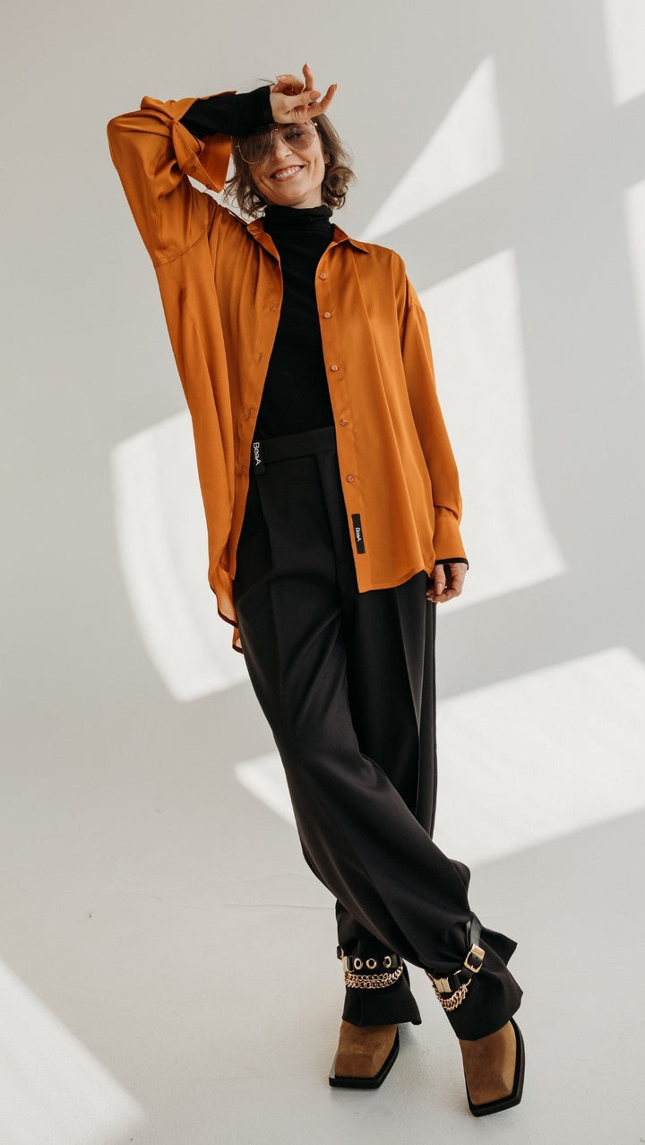 Silk Shirt Hot Lava - BeaA - Be At Home with Yourself - Top