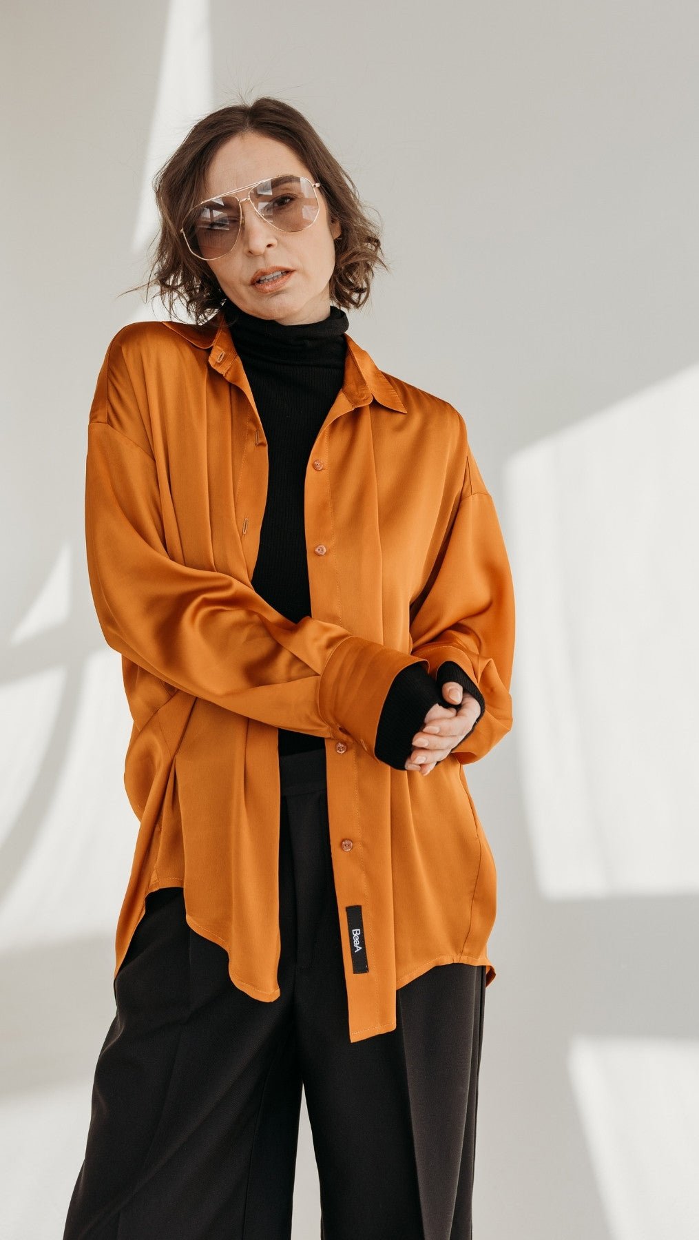 Silk Shirt Hot Lava - BeaA - Be At Home with Yourself - Top