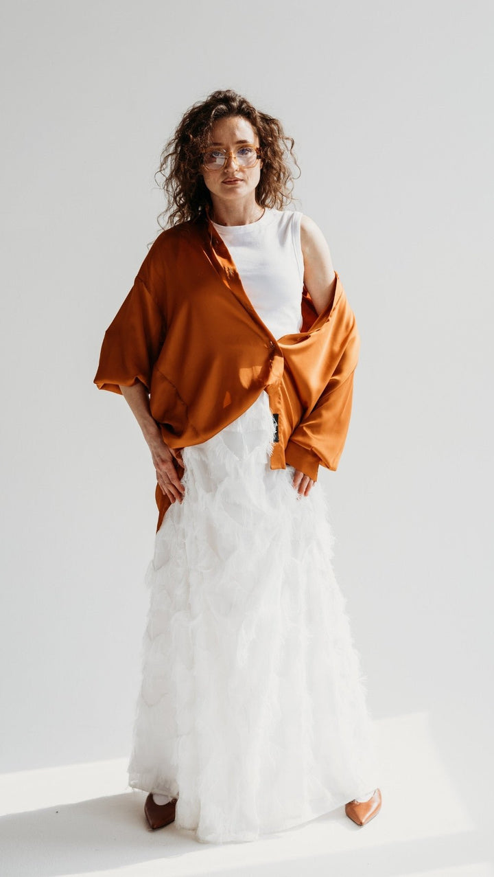 Silk Shirt Hot Lava - BeaA - Be At Home with Yourself - Top