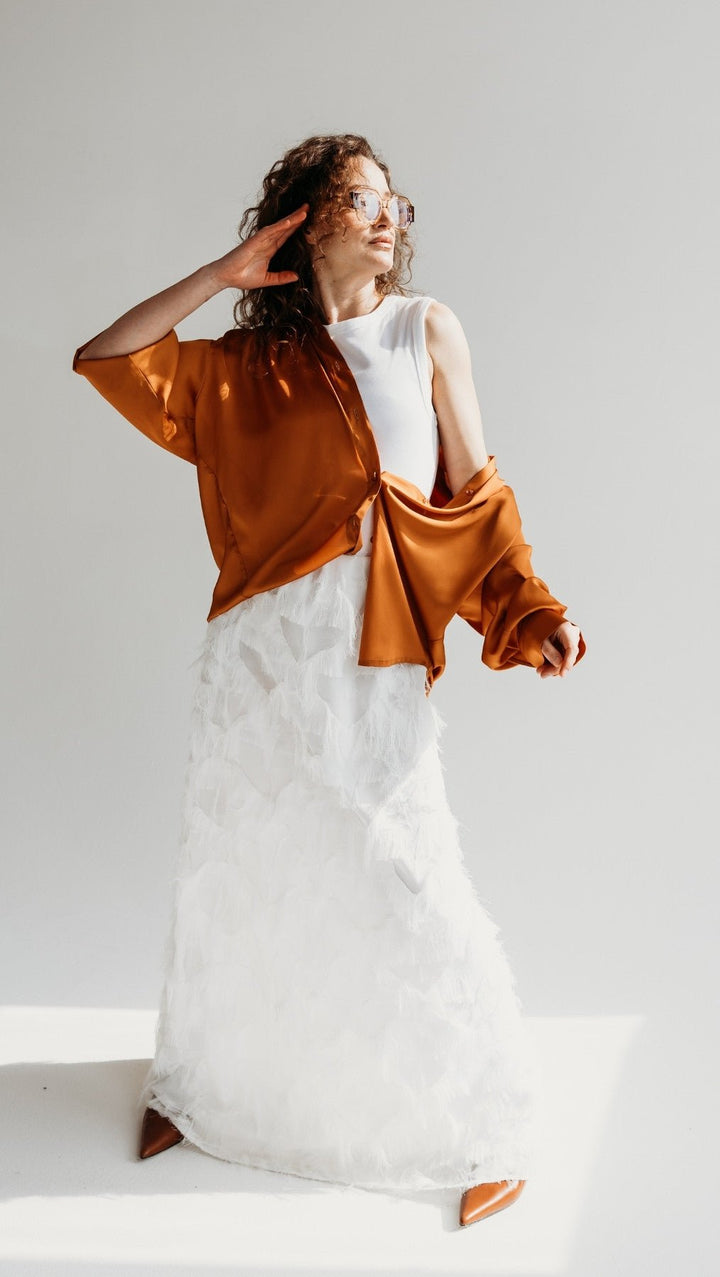 Silk Shirt Hot Lava - BeaA - Be At Home with Yourself - Top