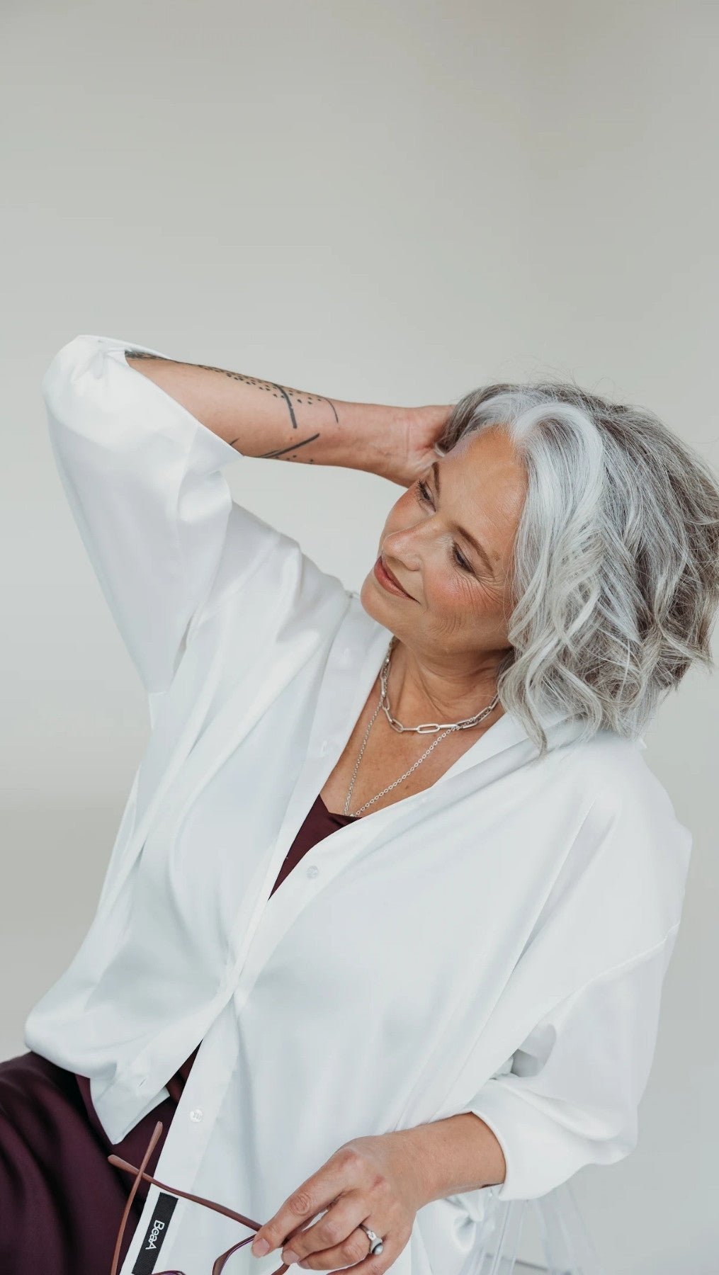 Silk shirt White - BeaA - Be At Home with Yourself - Top
