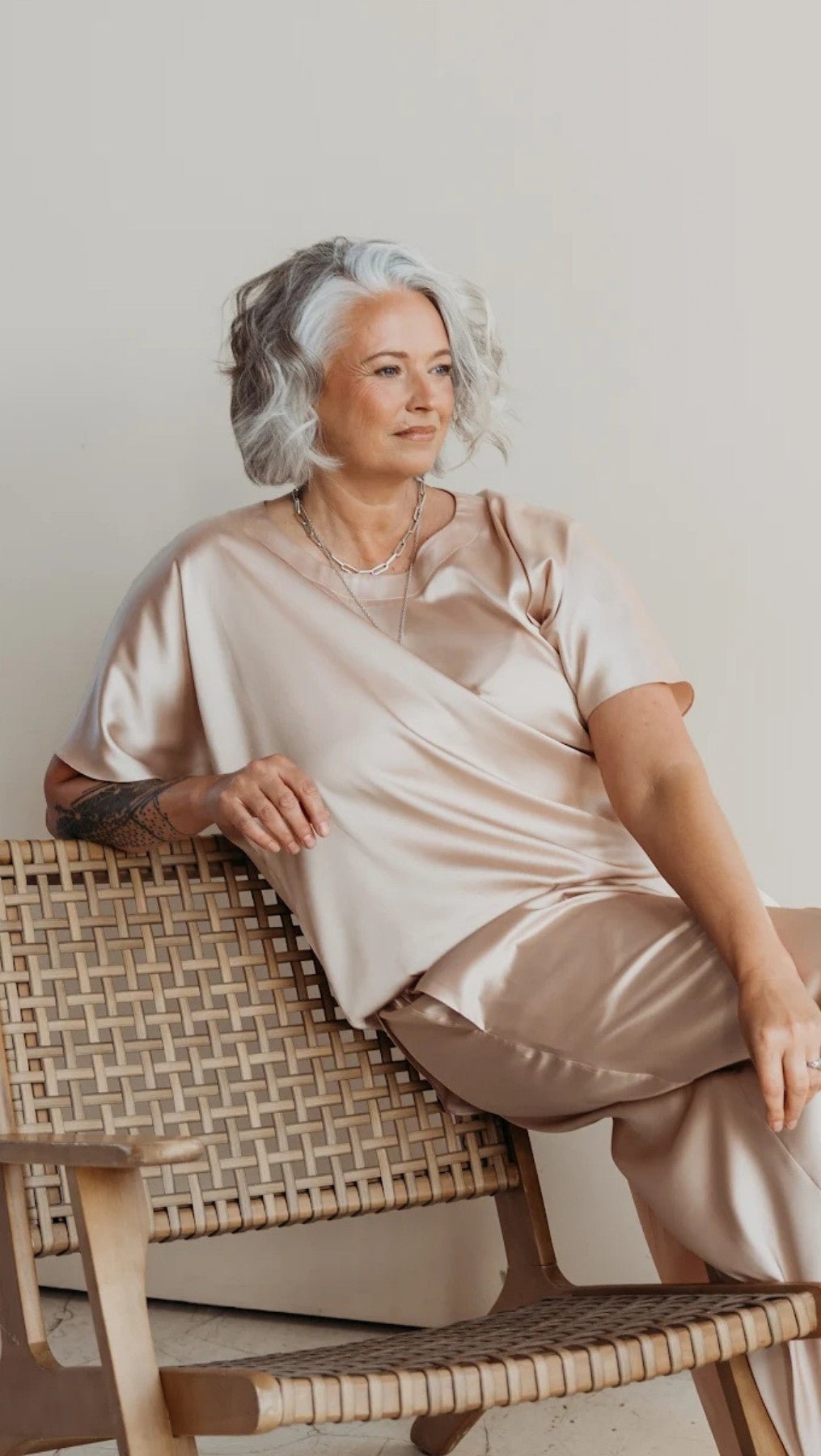 Silk Top champagne - BeaA - Be At Home with Yourself - Top