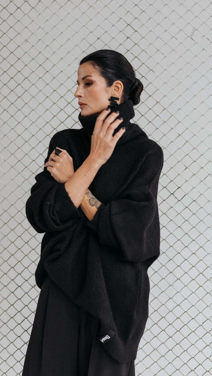 Sweater Oversized turtleneck Black - BeaA - Be At Home with Yourself - Top