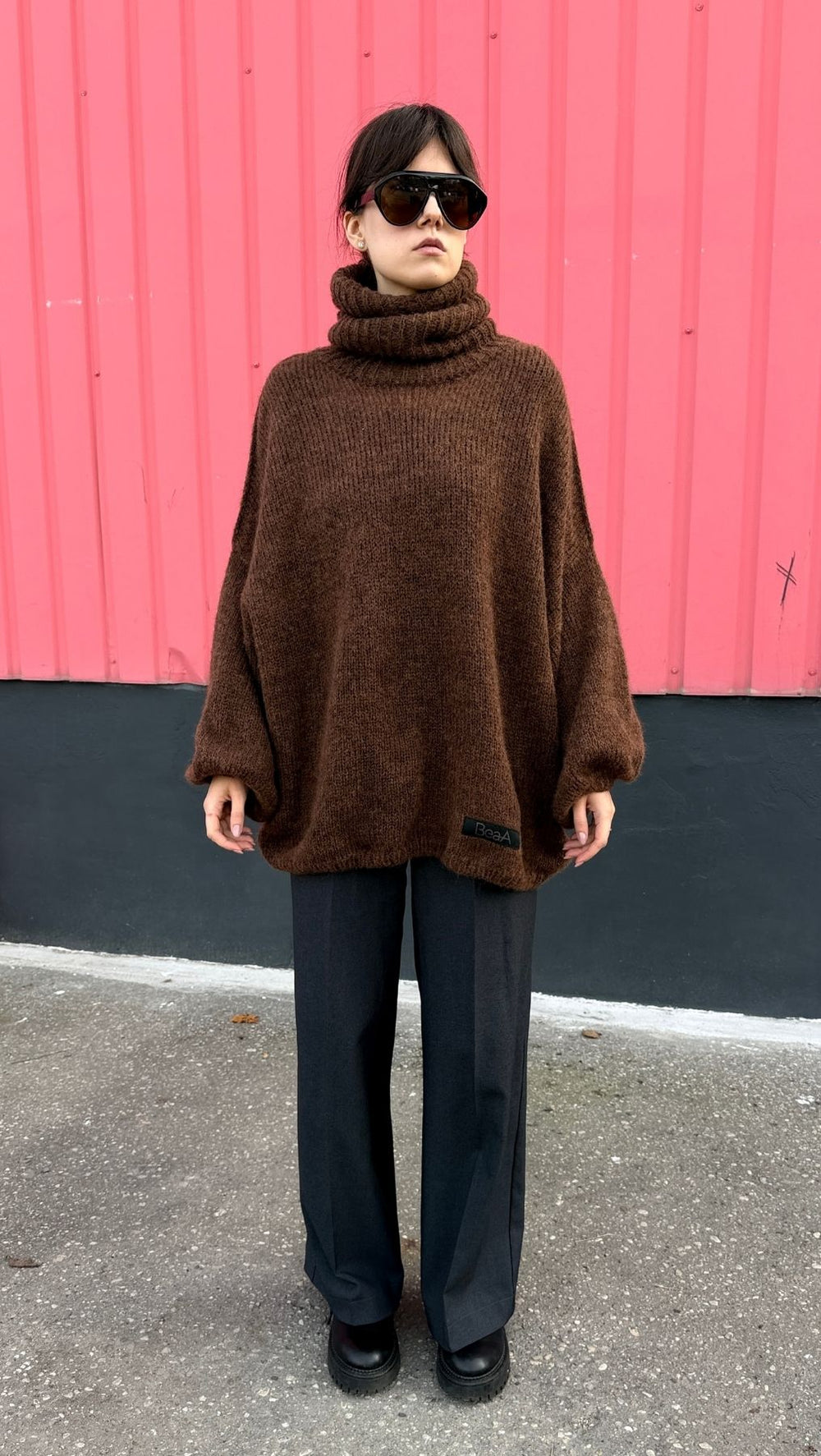 Sweater Oversized turtleneck Cinnamon - BeaA - Be At Home with Yourself - Top