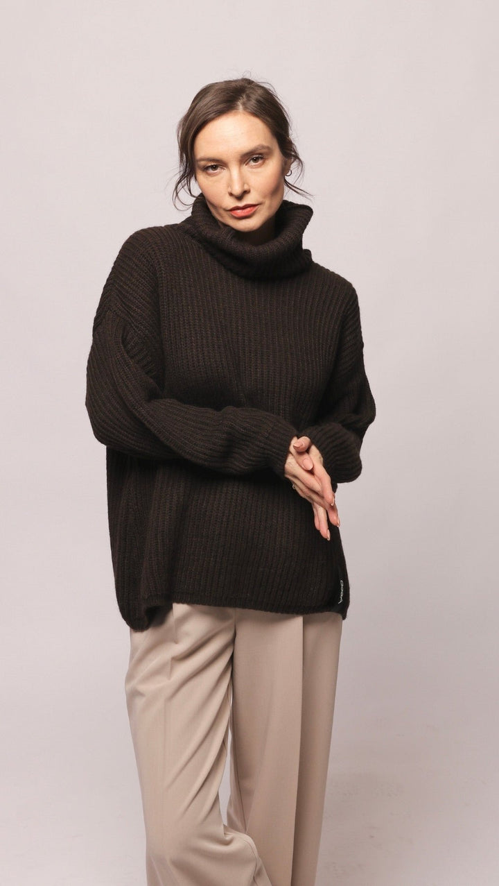 Sweater turtleneck Brown - BeaA - Be At Home with Yourself - Top