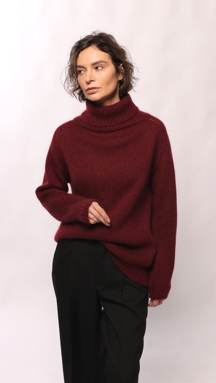 Sweater turtleneck Deep Burgundy - BeaA - Be At Home with Yourself - Top