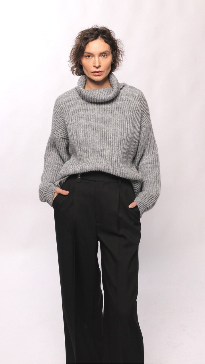 Sweater turtleneck Gray - BeaA - Be At Home with Yourself - Top